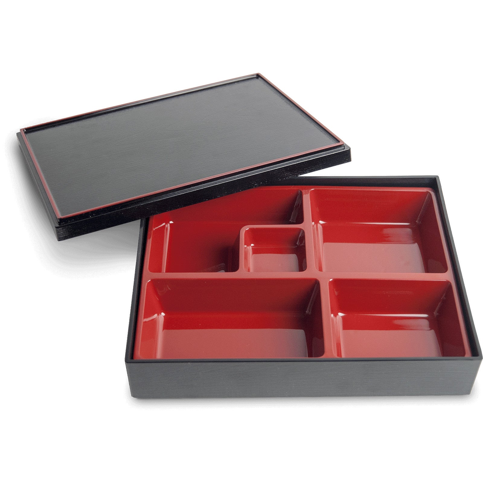 Bentobox Japanisch Schwarz und Rot 27,5x21,5x6 cm 1Stk
