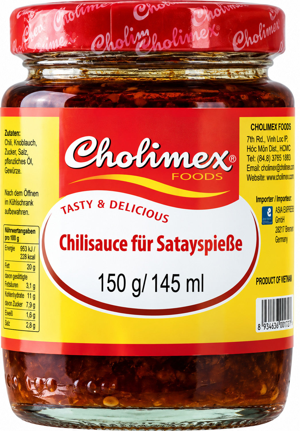 Cholimex Vietnam Chilisauce für Satay OT SATE 150 g / 145 ml