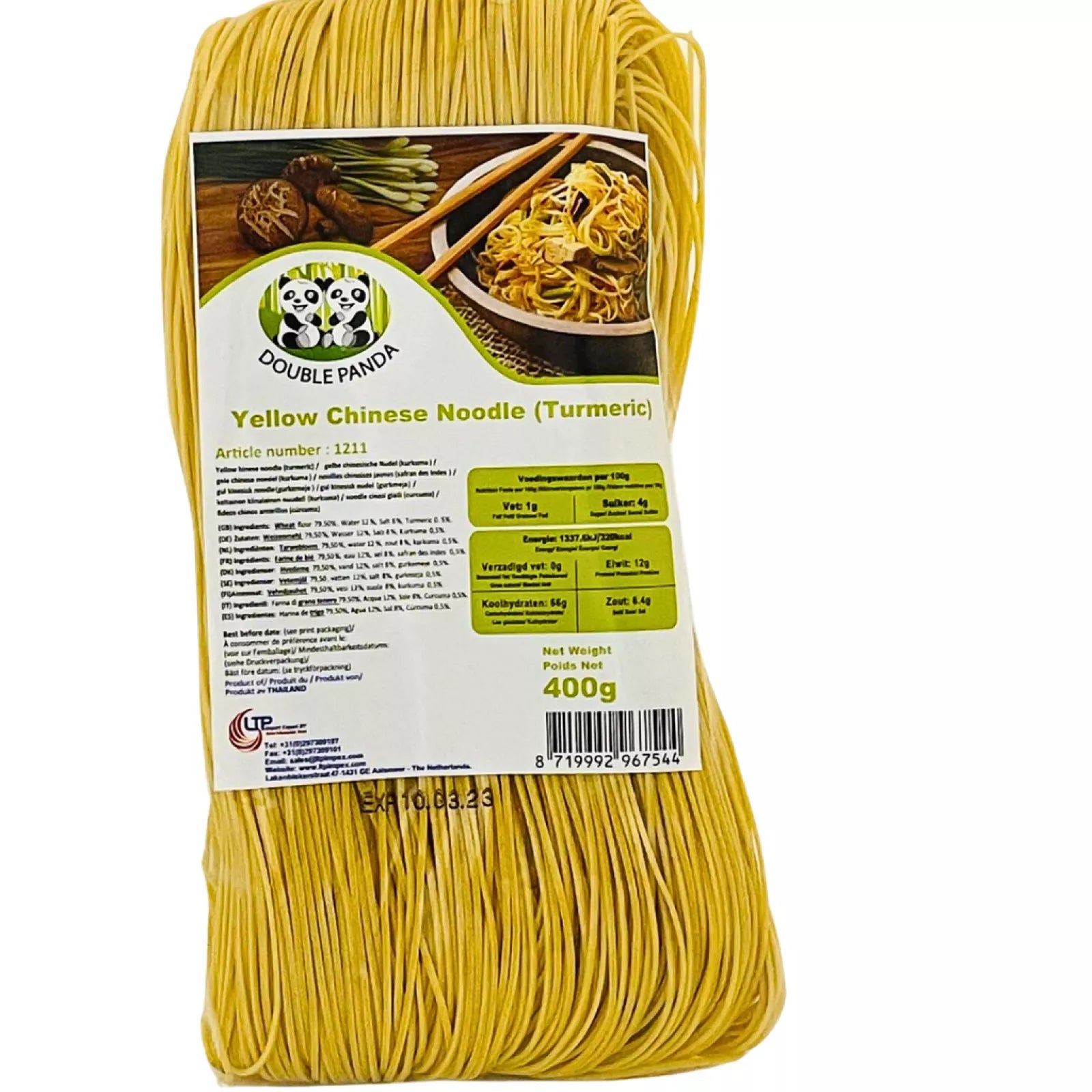 DOUBLE PANDA Gelbe Chinesische Nudeln (Korkuma) 400g
