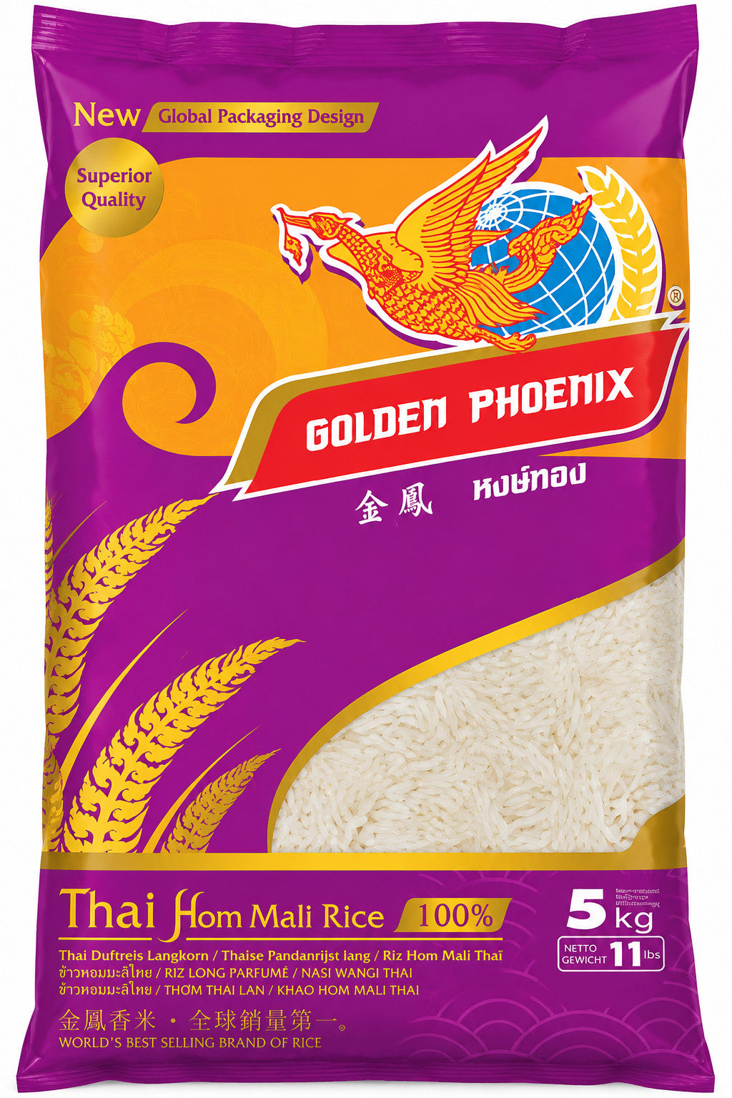 Golden Phoenix Thai Hom Mali Jasminreis, 5 kg