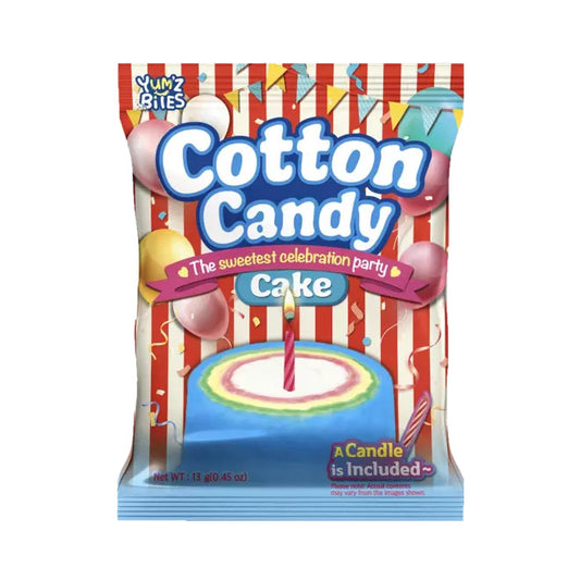 Yum'z Bites Geburtstags-Zuckerwatte-Kuchen mit Kerze 13g